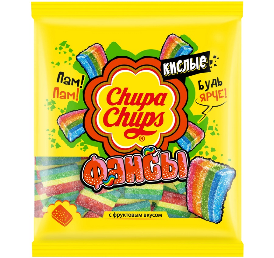 Мармелад жеват Чупа-Чупс Кислые пластиночк Фэнсы  - интернет-магазин Близнецы