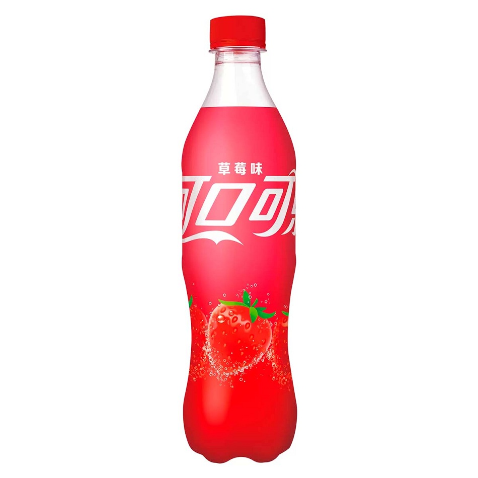 Напиток газированный Coca-Cola Strawberry (Китай) со вкусом клубники, 0,5 л