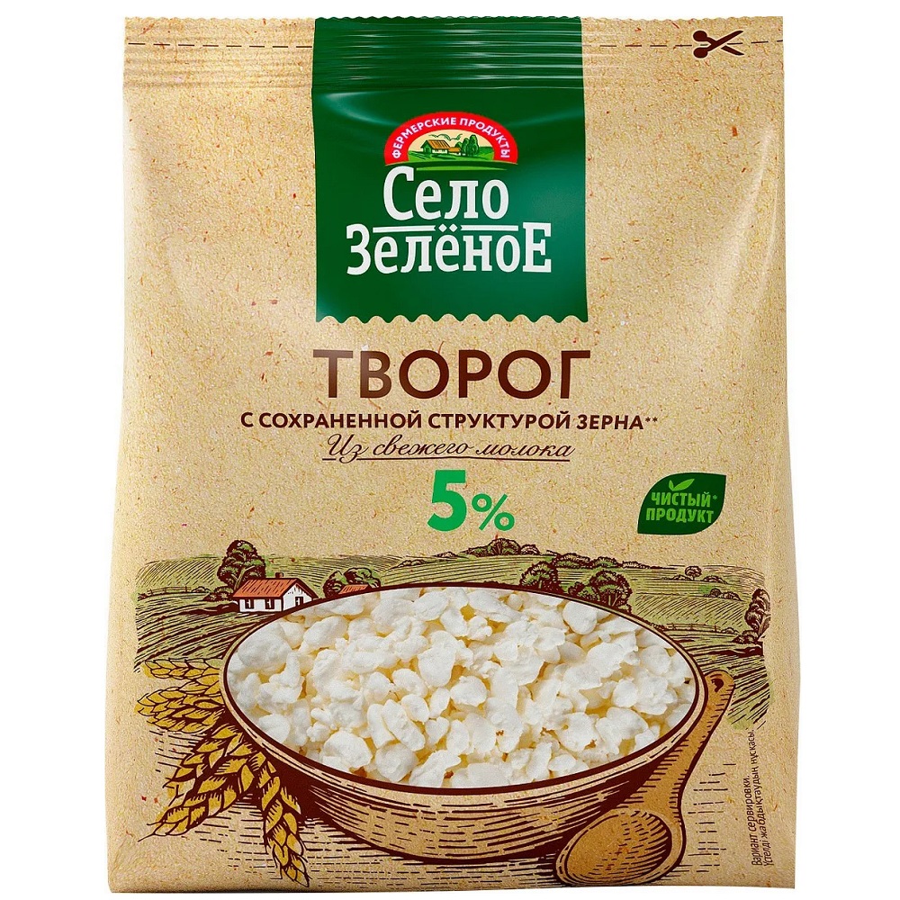 Творог зерненый Село Зеленое 5%, 300 г
