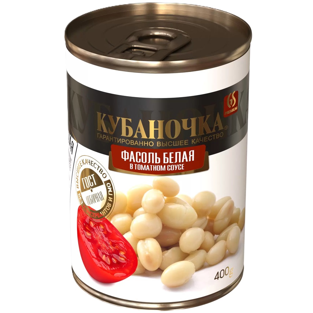 Фасоль белая Кубаночка в томатном соусе, 400 г