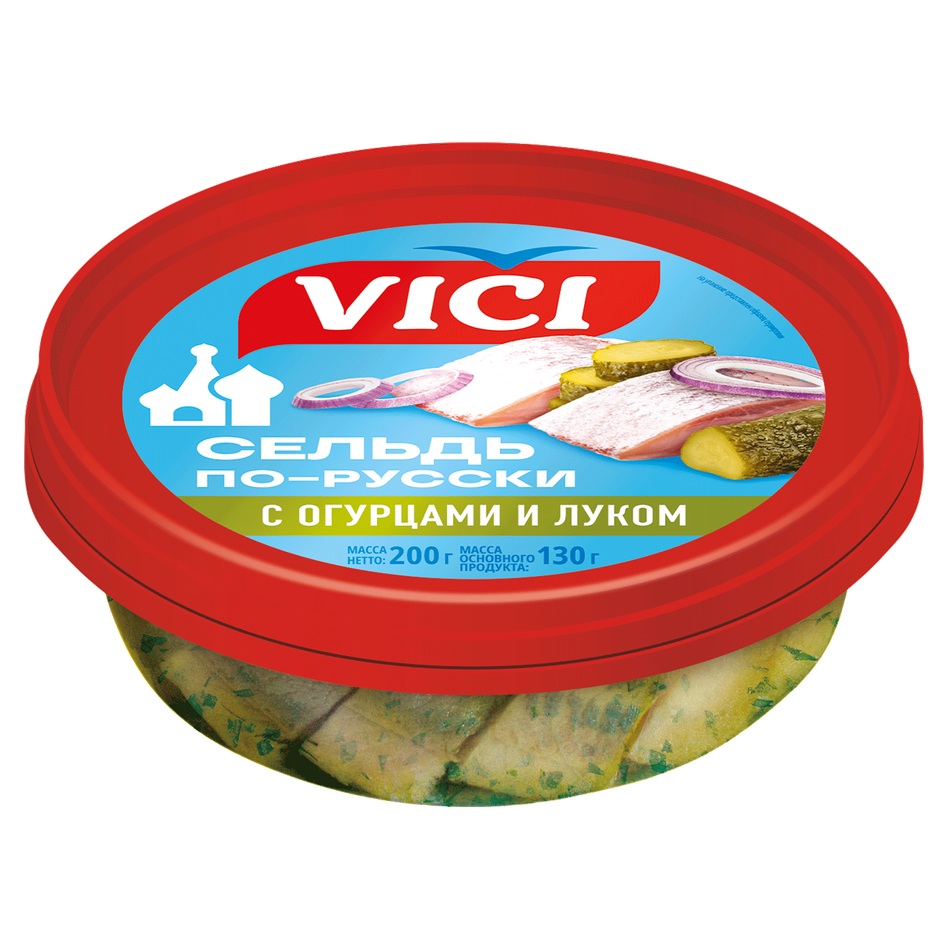 Сельдь филе с огур и луком  Vici 200гр  - интернет-магазин Близнецы