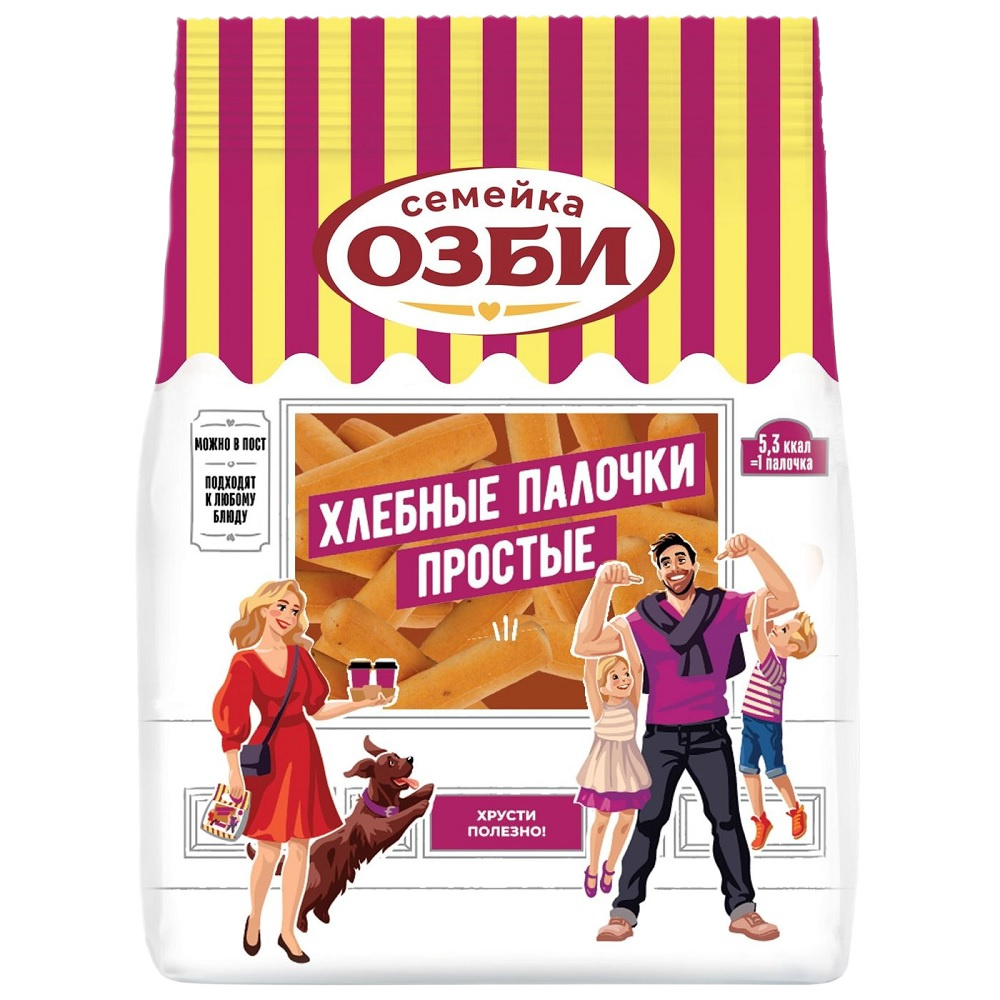 Хлебные палочки Семейка Озби простые, 150 г