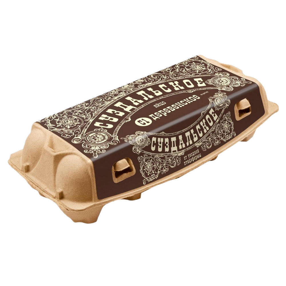 Яйцо куриное Суздальское Деревенское 1категория (10 шт) шт - интернет-магазин Близнецы