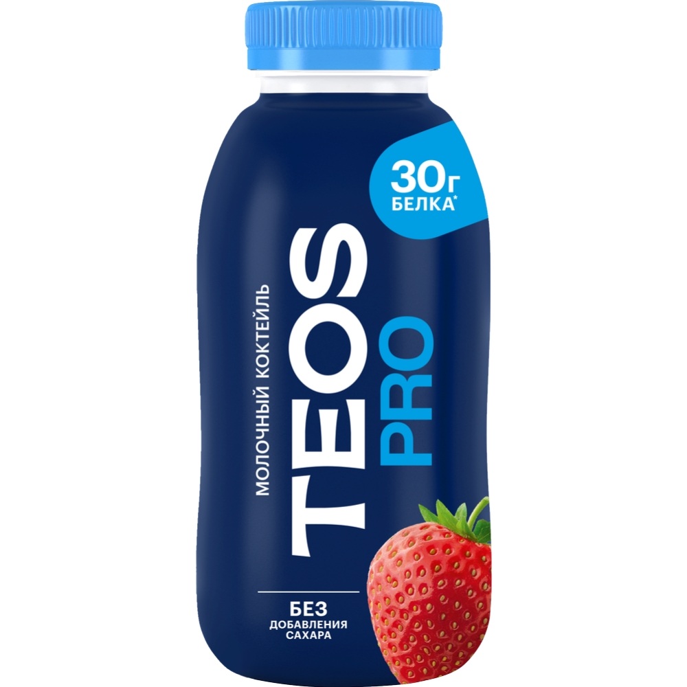 Коктейль молочный PRO TEOS клубника 330г шт - интернет-магазин Близнецы