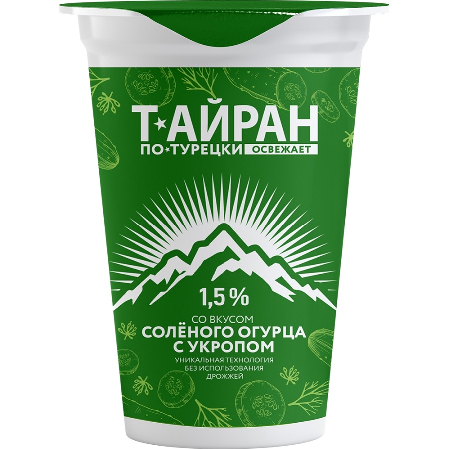 Напиток кисломол Тайран по-турецки с солен огурцом 1.5% 220г шт