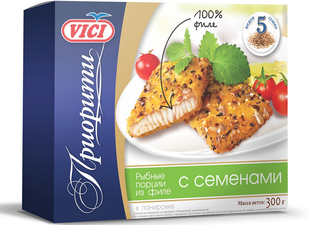 Рыбное филе в панир с семен  Vici  300г - интернет-магазин Близнецы