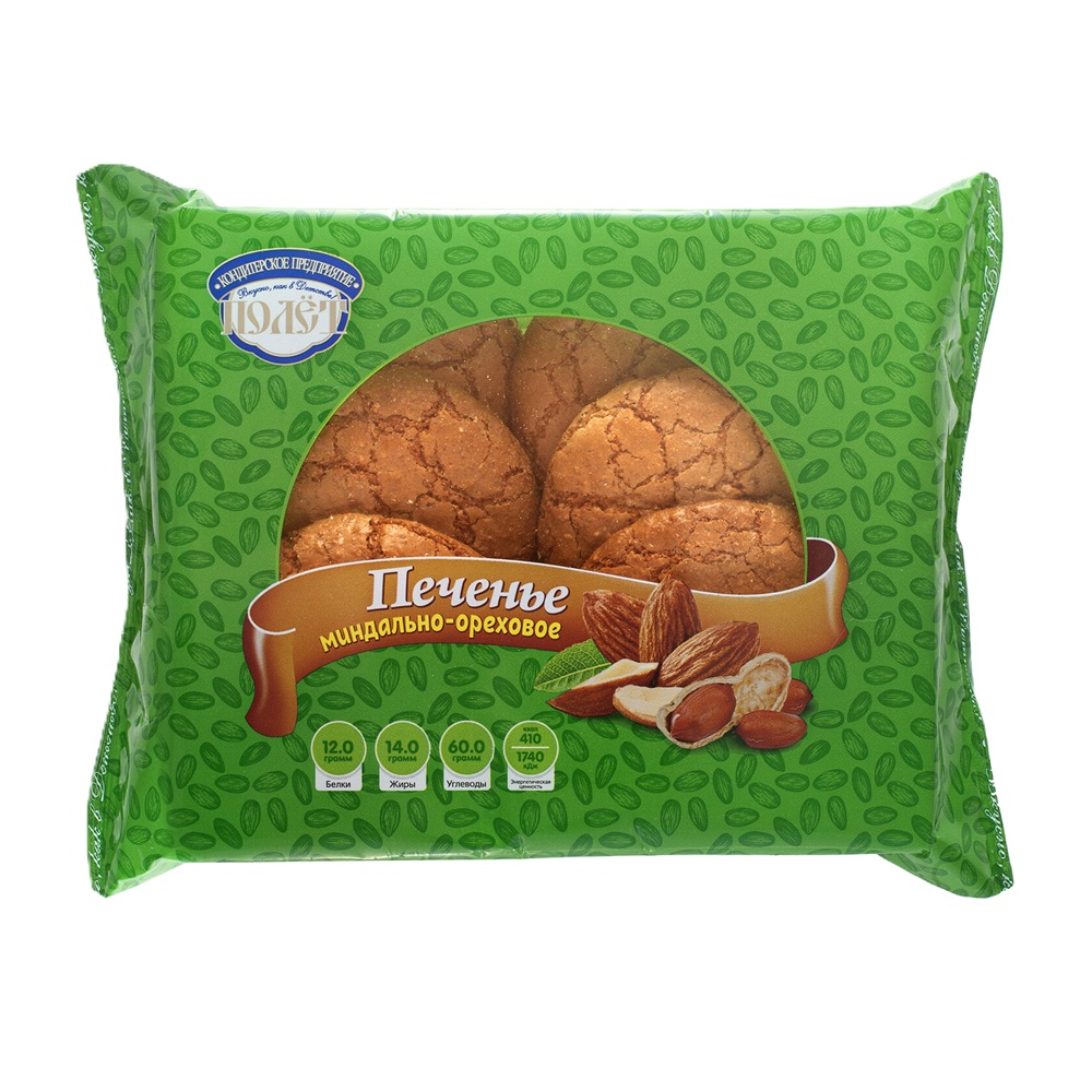 Печенье Полет Миндал-орех 280г  0346  - интернет-магазин Близнецы