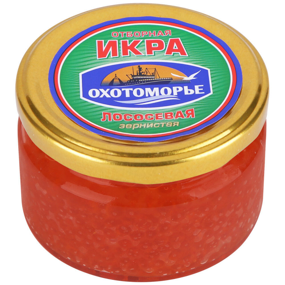 Икра лососев (горбуша) Охотоморье (отборная)  Сахалин  200г ст  \d.r.\  - интернет-магазин Близнецы