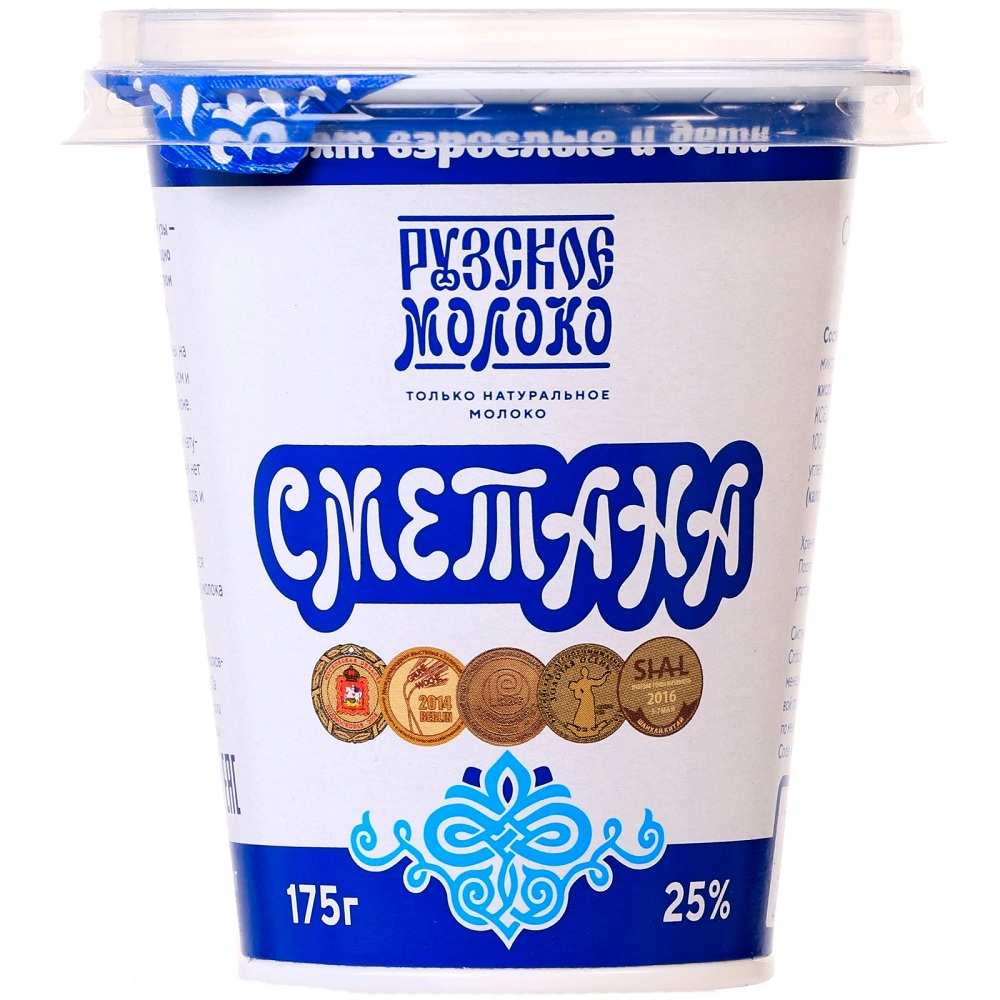 Сметана 25%  Рузское молоко  175г - интернет-магазин Близнецы