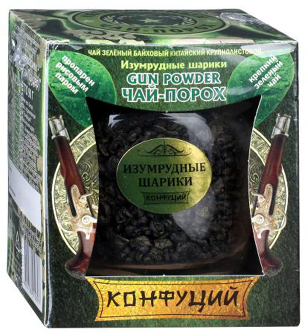 Чай Конфуций Изумрудные Шарики Китайский зеленый, 90 г ст /Люта/