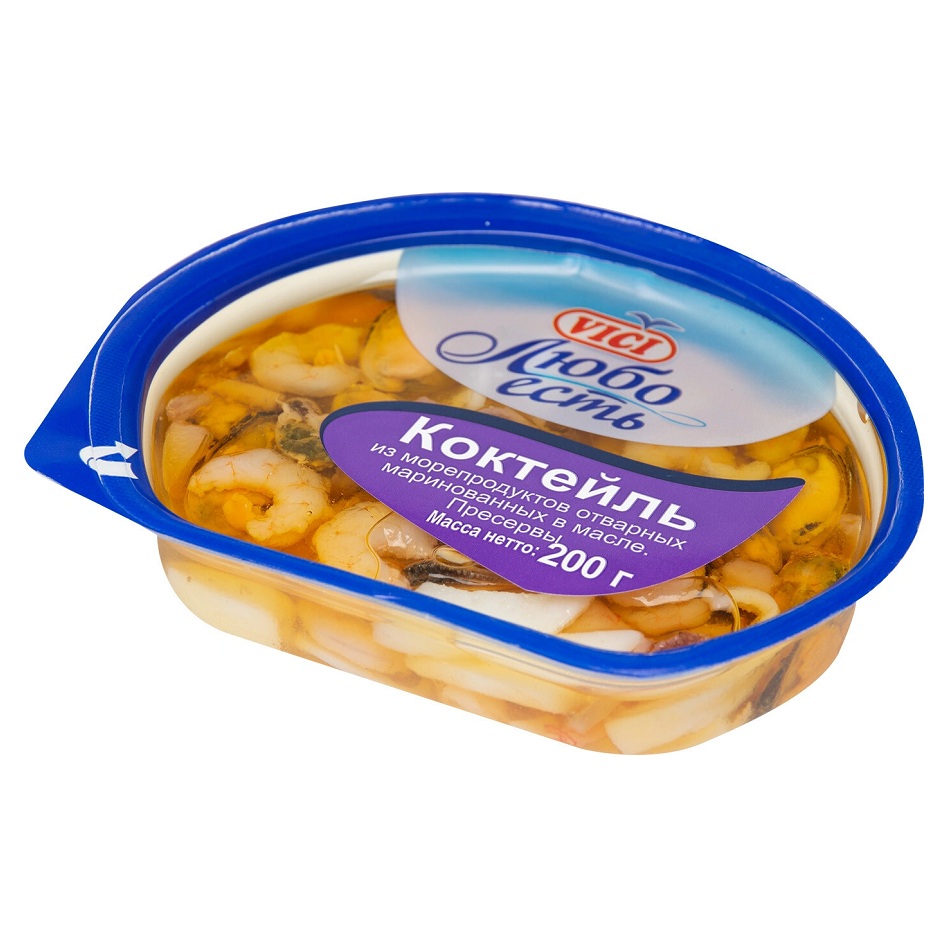 Коктейль из марин морепрод в масле Vici   - интернет-магазин Близнецы