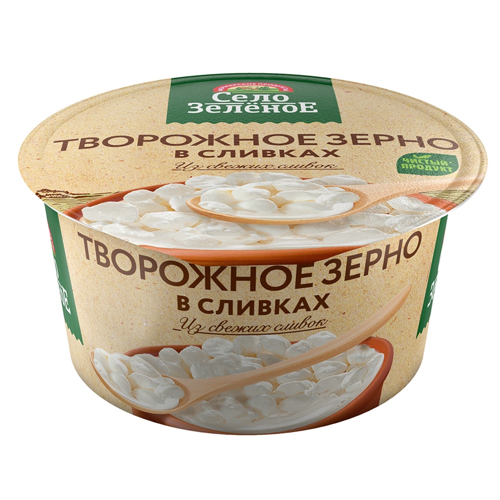 Творожное зерно Село Зеленое в сливках 5%, 130 г