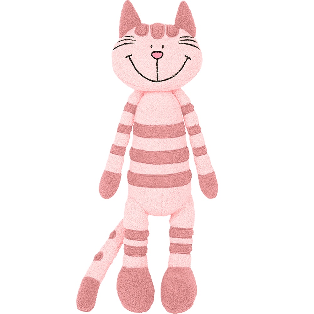 Игрушка мягкая MaxiToys Розовый Кот Полосатик, 33 см