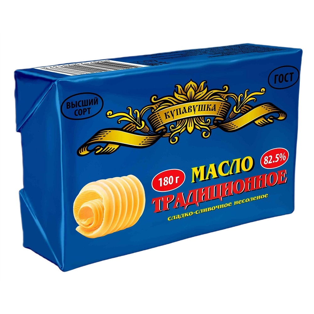Масло слив 82.5% Традиционное Купавушка 180г - интернет-магазин Близнецы