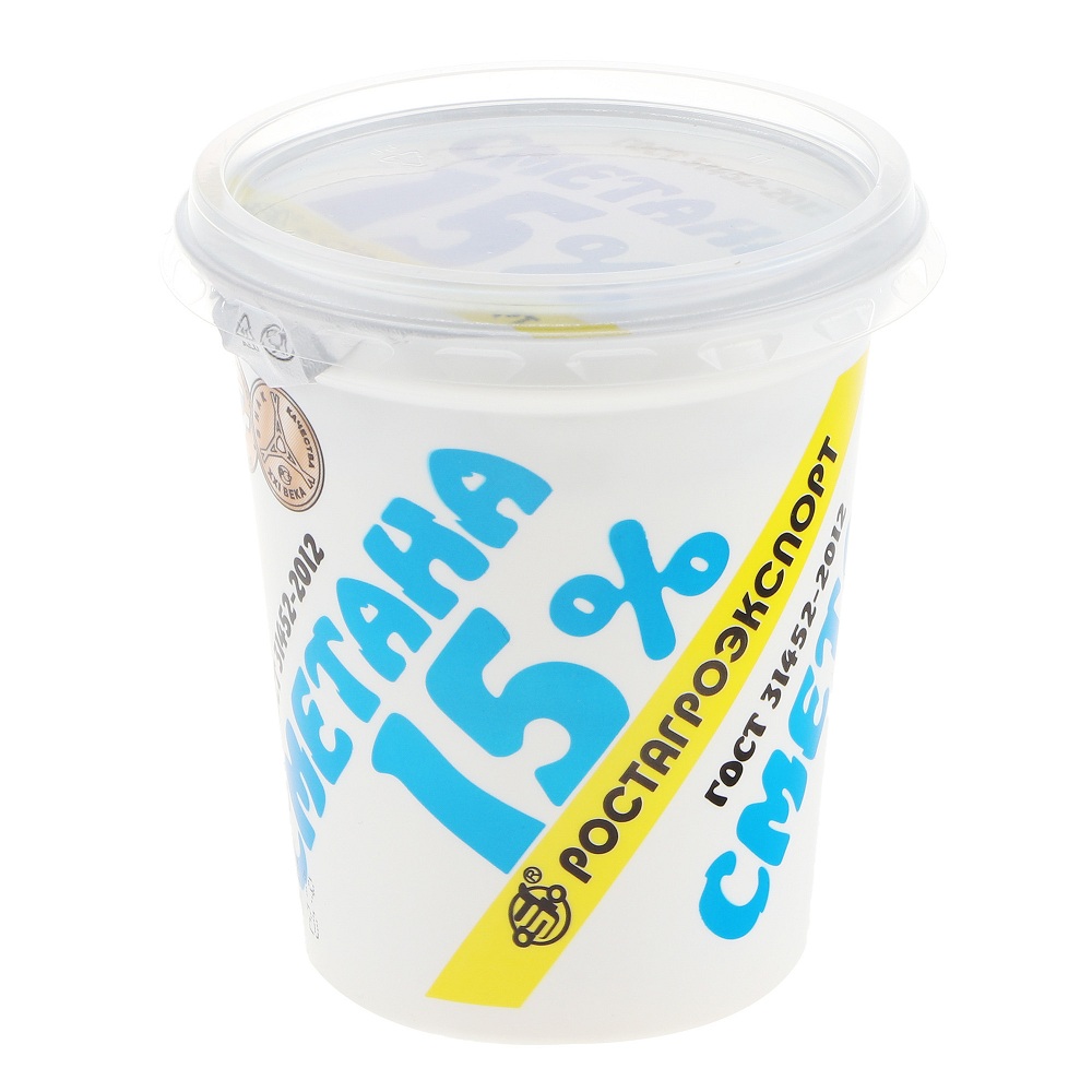 Сметана 15%  РостАгро  шт 320г - интернет-магазин Близнецы