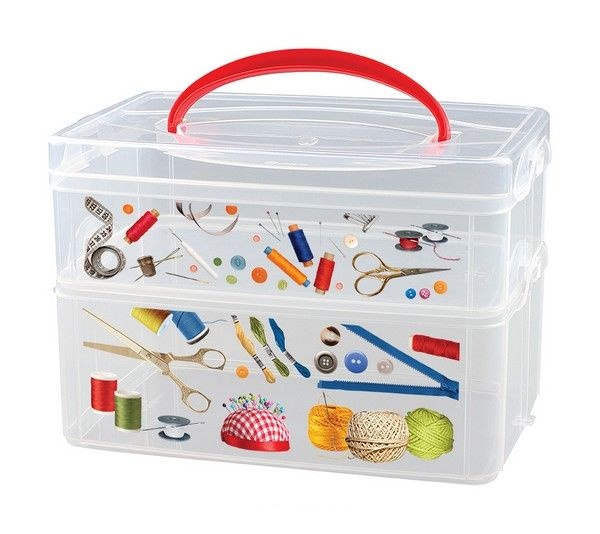 Коробка Пл Д хранен 2х секц МультиБокс 24.5*16см  12334-1  - интернет-магазин Близнецы