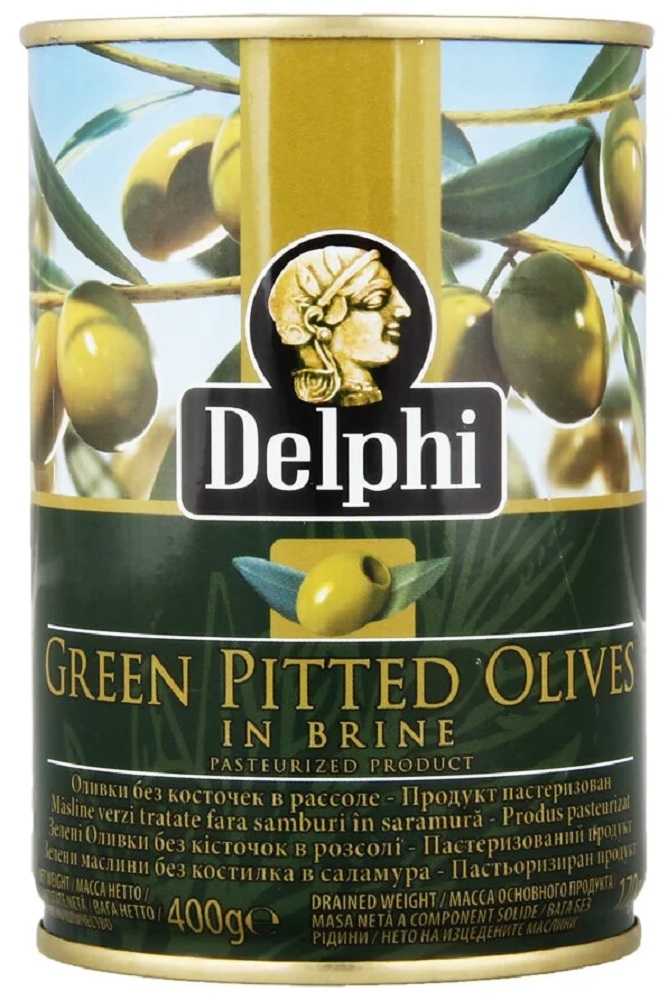 Оливки б к в рассоле Delphi  Греция  400г  Эллада  - интернет-магазин Близнецы