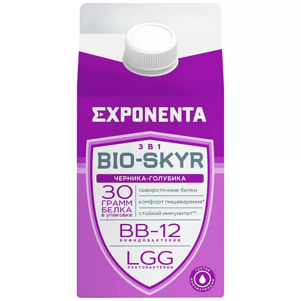 Напиток кисломол Exponenta Био-Скир черника-голубика 500г шт - интернет-магазин Близнецы