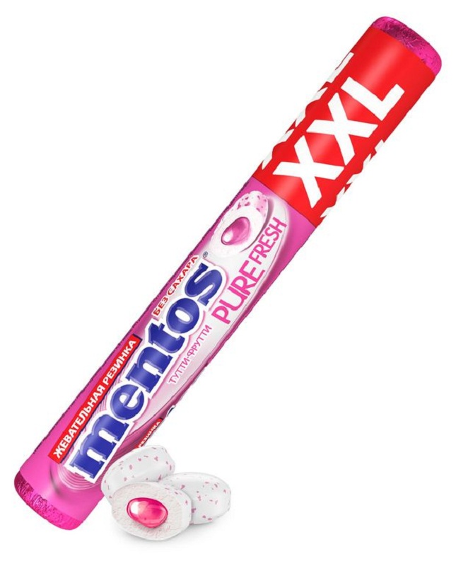 Жеват рез Ментос Тутти-Фрутти XXL 23г - интернет-магазин Близнецы