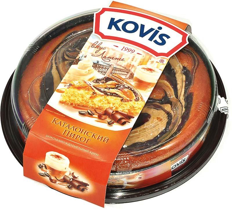 Пирог Kovis Каталонский пирог шоколадно-карамельный крем 400г.