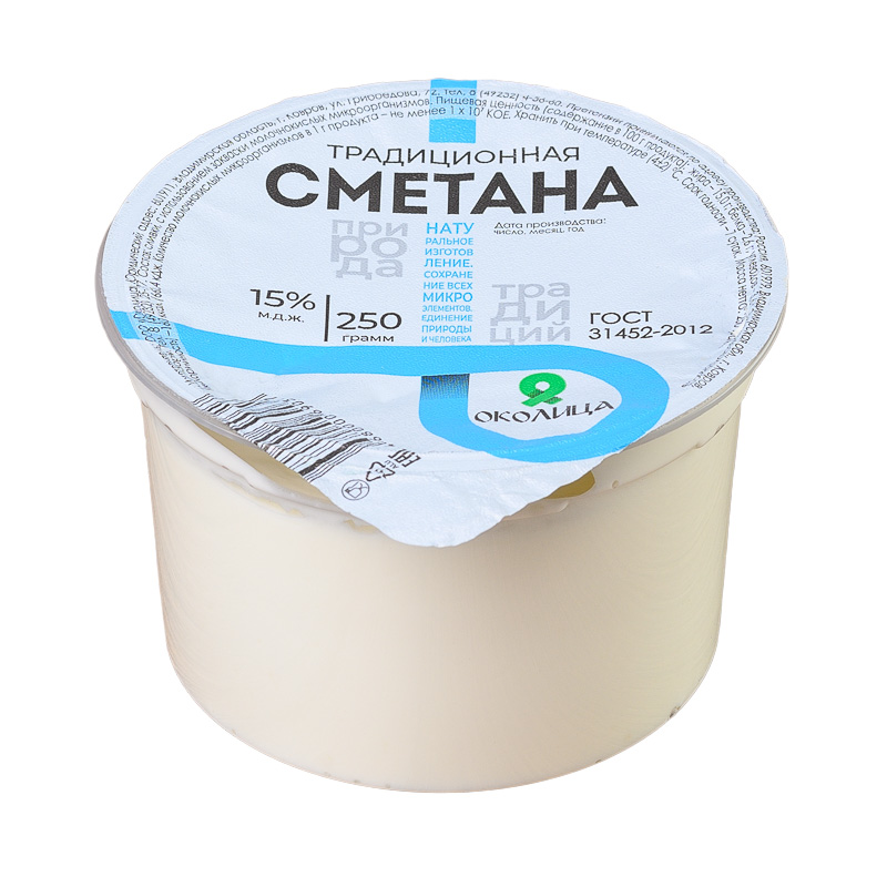 Сметана 15%  Ковров  250г - интернет-магазин Близнецы