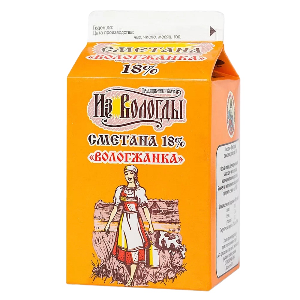 Сметана 18%  Вологда  470г шт  агат  - интернет-магазин Близнецы