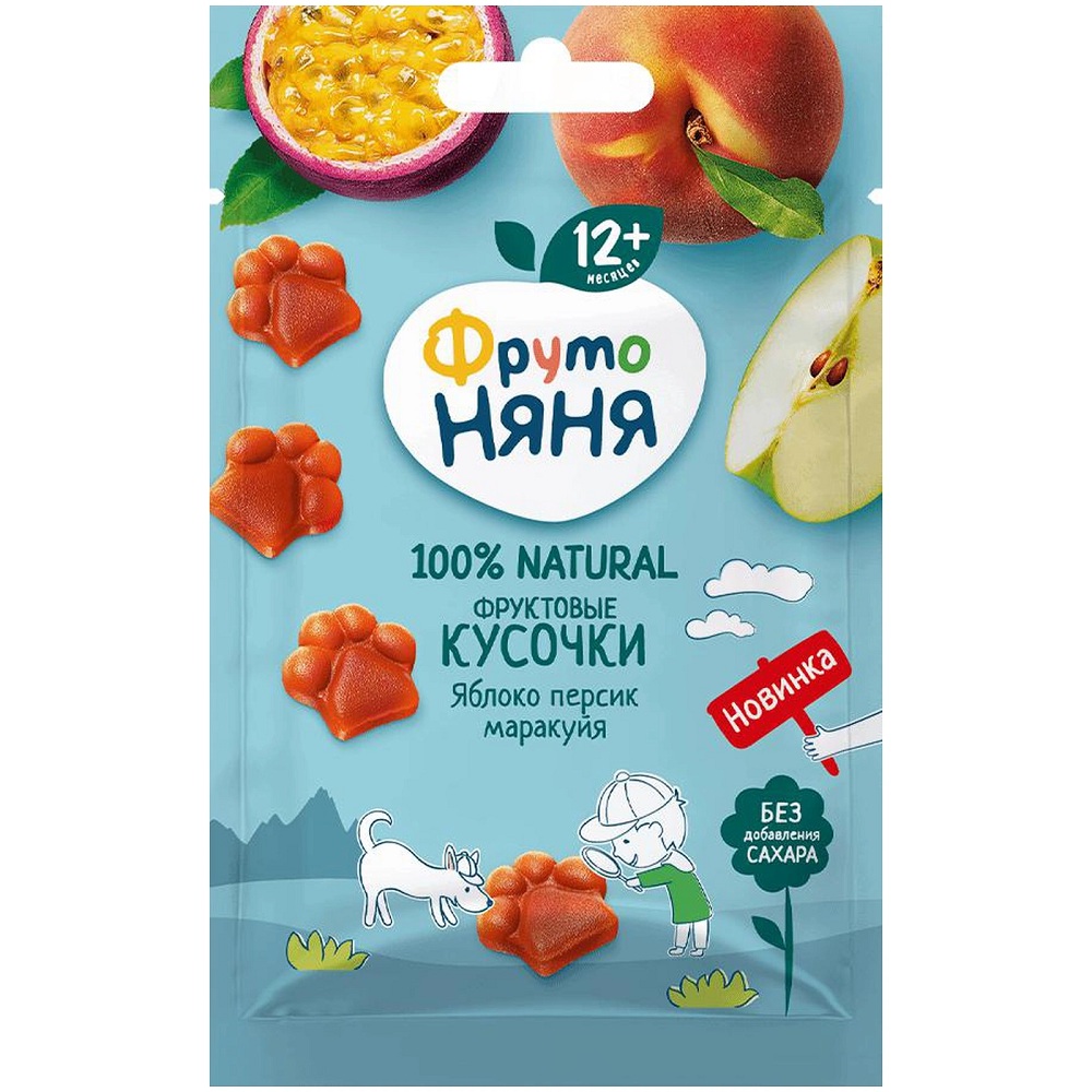 Д.п Фруктов кусочки Фрутоняня яблоко персик маракуйя 15г шт - интернет-магазин Близнецы