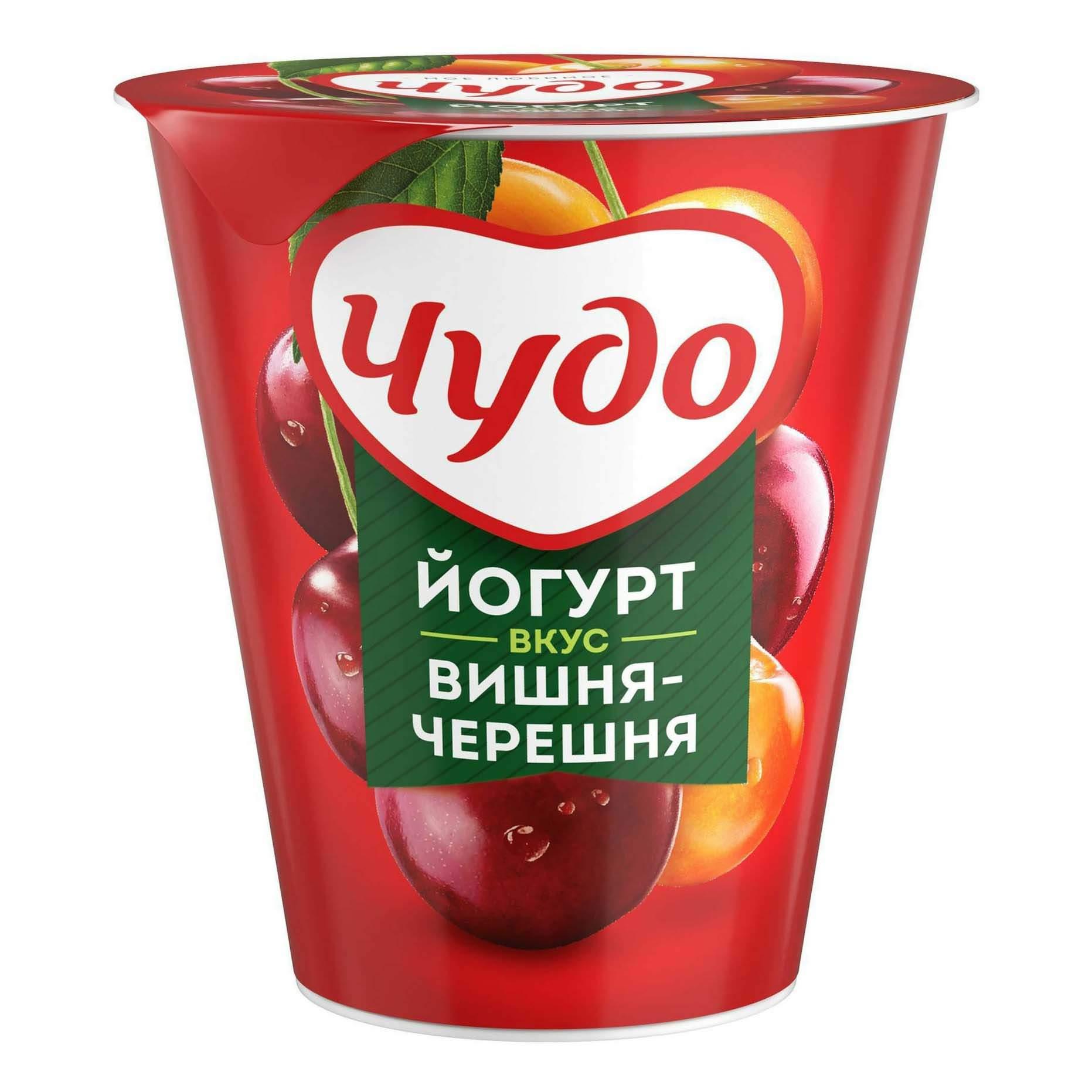 Йогурт 2.5% Чудо вишня-черешня  Лианозово  290г стак - интернет-магазин Близнецы