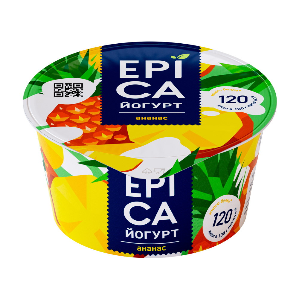 Йогурт фруктовый Epica с ананасом 4,8%, 130 г