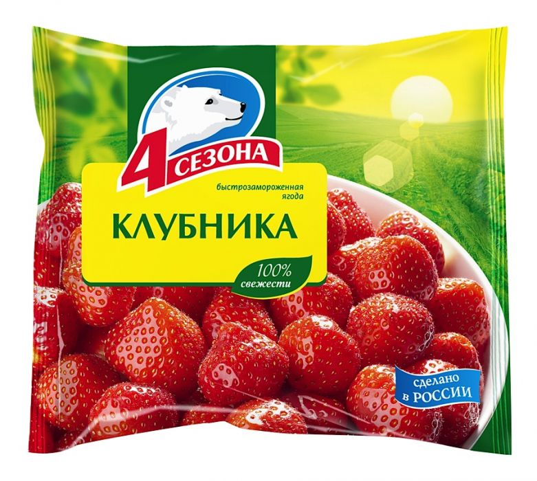 Морож. ягоды Клубника  4 Сезона  упак 300г - интернет-магазин Близнецы