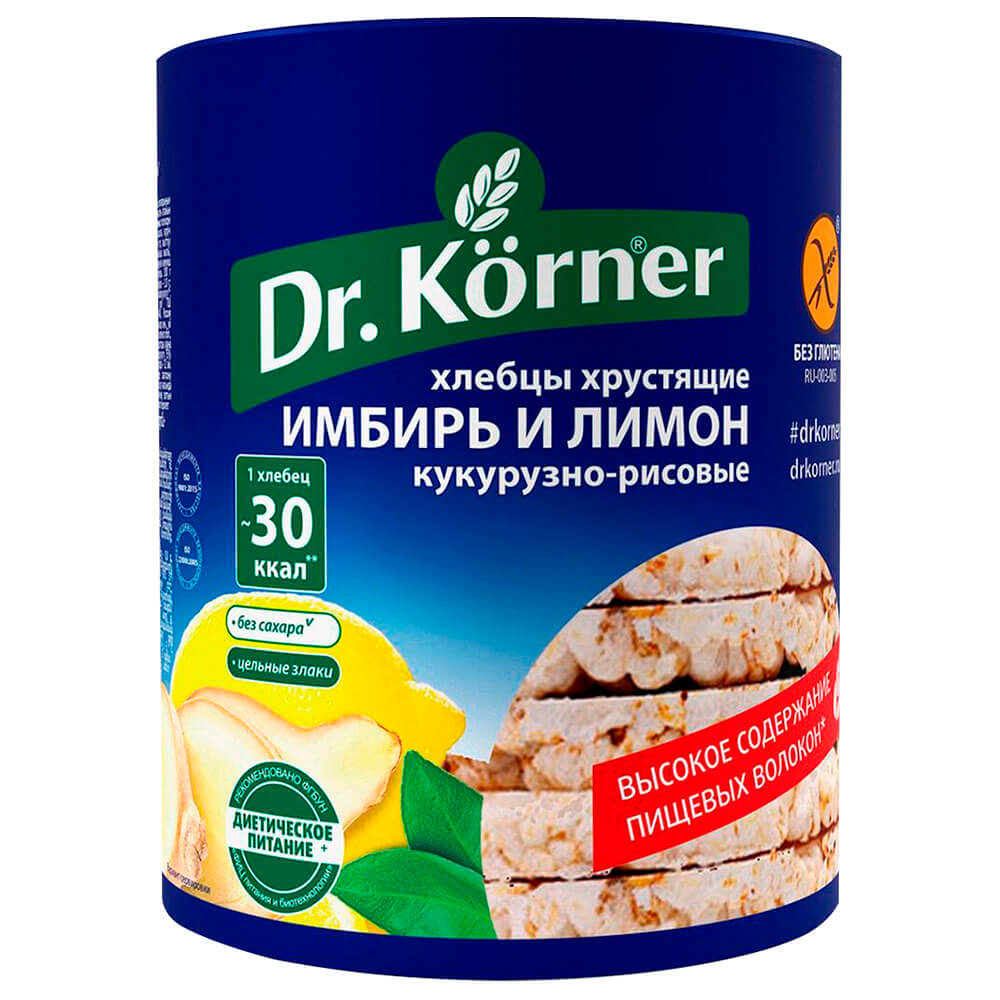 Хлебцы Dr.Korner с имбирем и лимоном 90г - интернет-магазин Близнецы