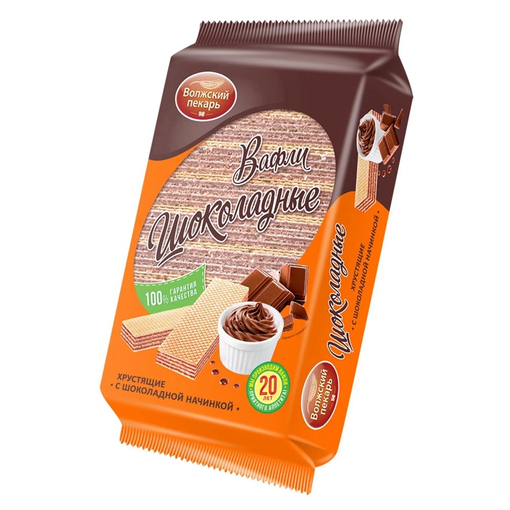 в Вафли Шоколадные Волж Пекарь 200г шт - интернет-магазин Близнецы