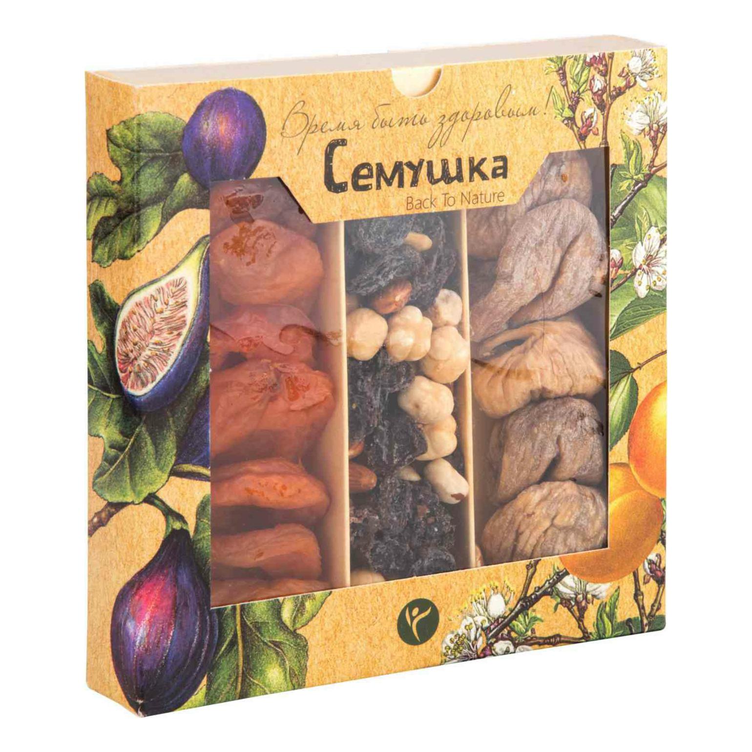 Набор орехов с Инжиром  Семушка  250г упак - интернет-магазин Близнецы