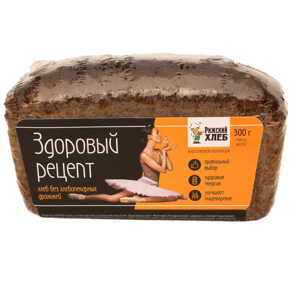 Хлеб бездрож Здоровый рецепт  Рижский хлеб  300г шт - интернет-магазин Близнецы
