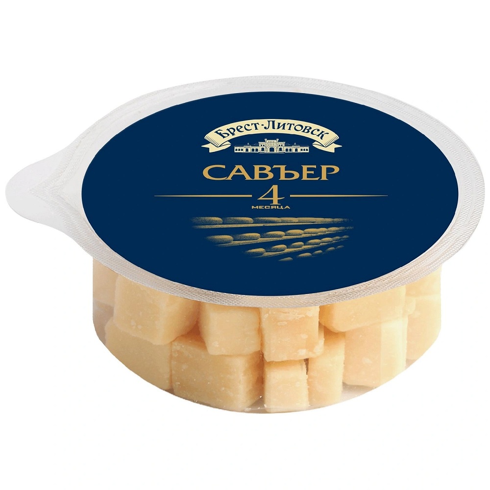 Сыр Брест-Литовск Савьер (4мес) 50% колотый  Савушкин продукт   - интернет-магазин Близнецы