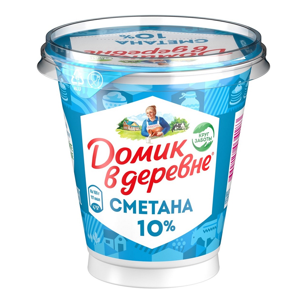 Сметана 10% Домик Лианозово 300г шт    - интернет-магазин Близнецы
