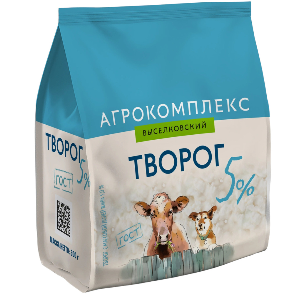 Творог 5% Агрокомплекс 300г шт - интернет-магазин Близнецы