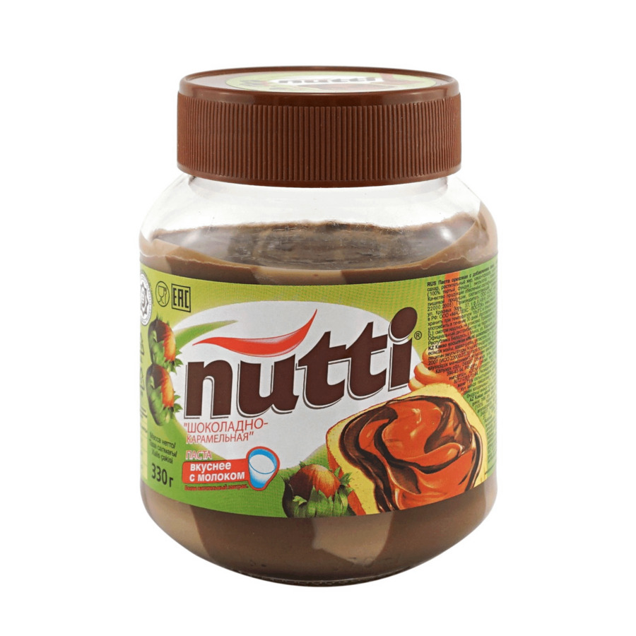 Паста Нутти шокол-карамел бан 330г - интернет-магазин Близнецы