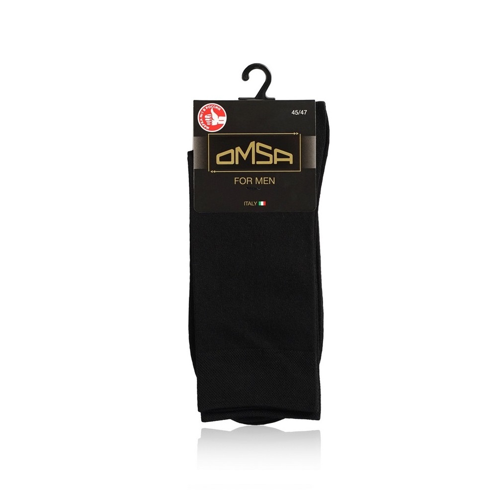 Носки мужские Omsa Classic хлопок, цвет черный, размер 45-47