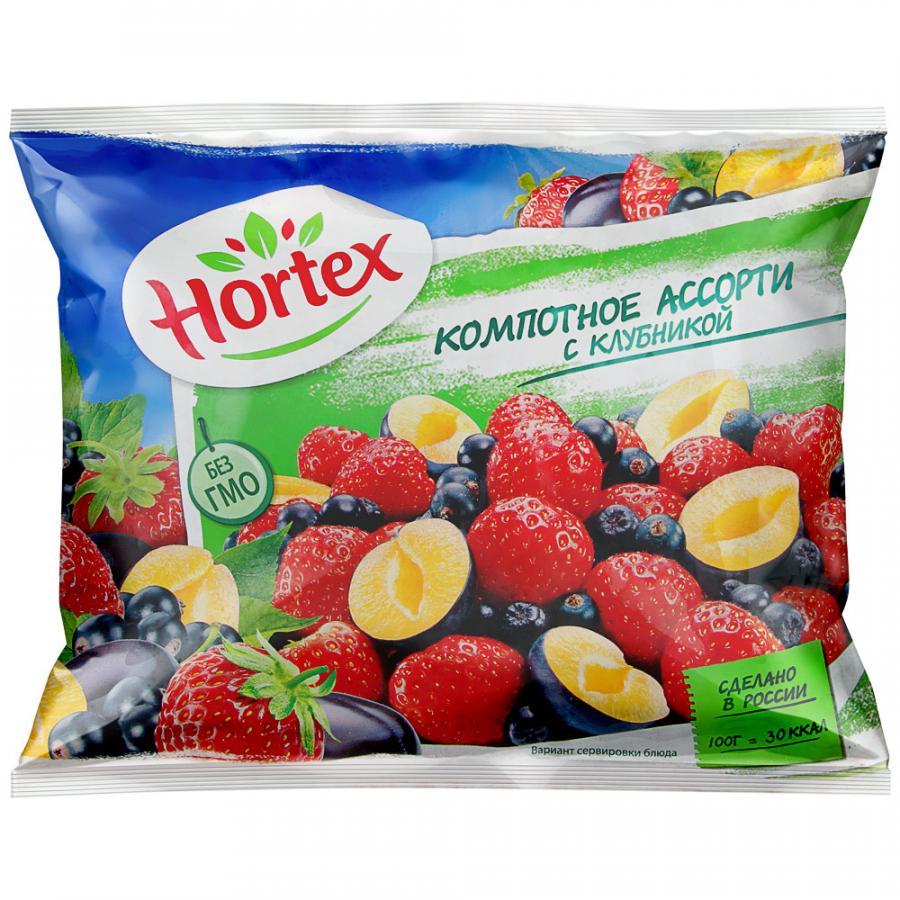 Ассорти Hortex компотное с клубникой 300г.