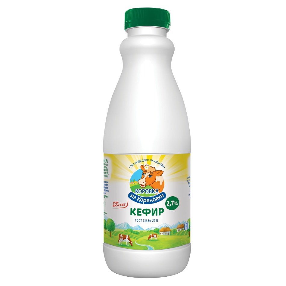 Кефир 2.7% Коров из Коренов бут 900г шт - интернет-магазин Близнецы