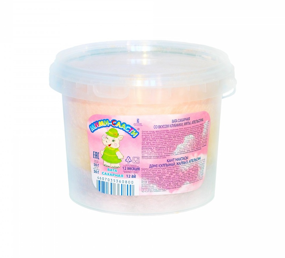 Сладкая Вата Муми Сласти клубника,мята,апельсин шт 50г - интернет-магазин Близнецы