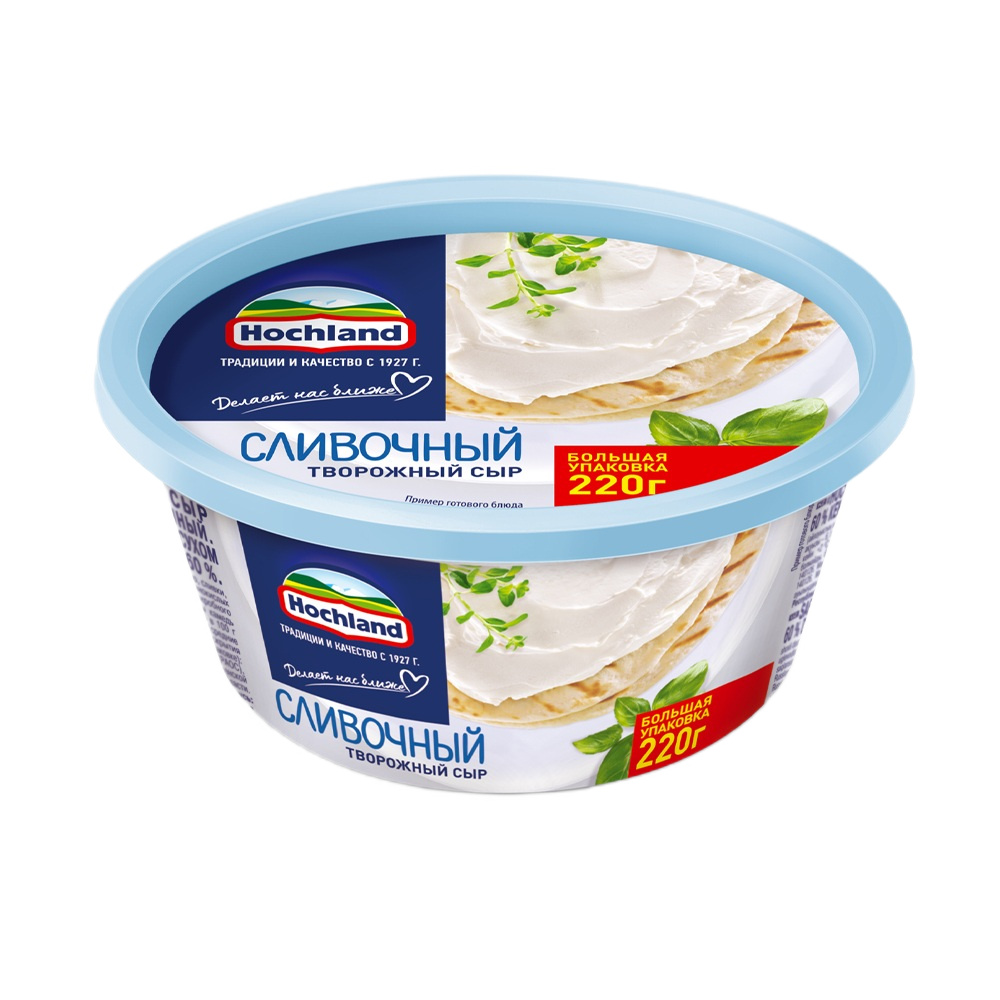 Сыр творожный Hochland сливочный 60%, 220 г