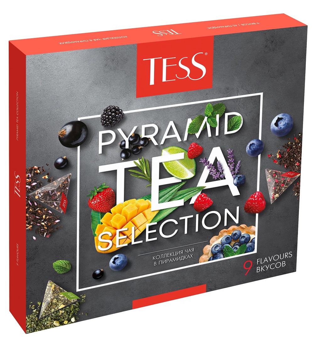 Набор чая Tess Pyramid Tea Selection ассорти 9 вкусов в пирамидках, 45х1,8 г, 81 г