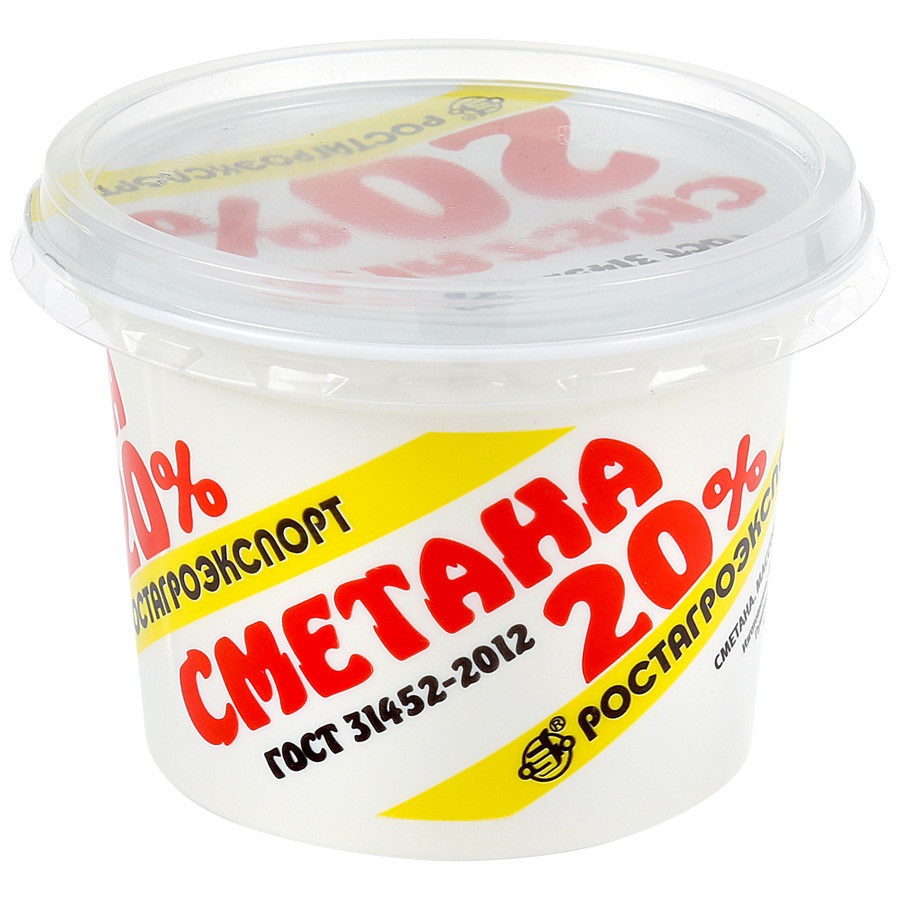 Сметана 20%  РостАгро  шт 180г - интернет-магазин Близнецы