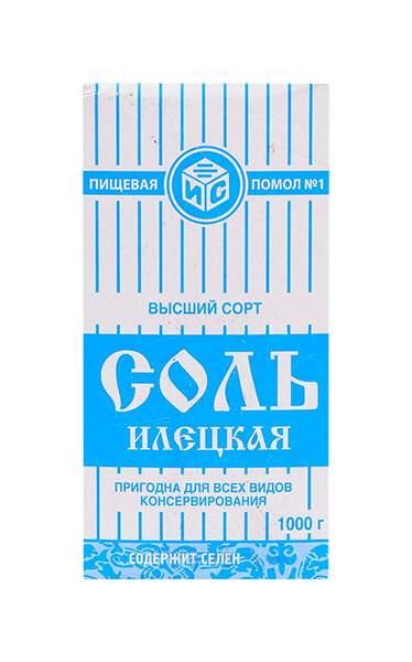 Соль крупная помол №1 Илецк 1000г - интернет-магазин Близнецы