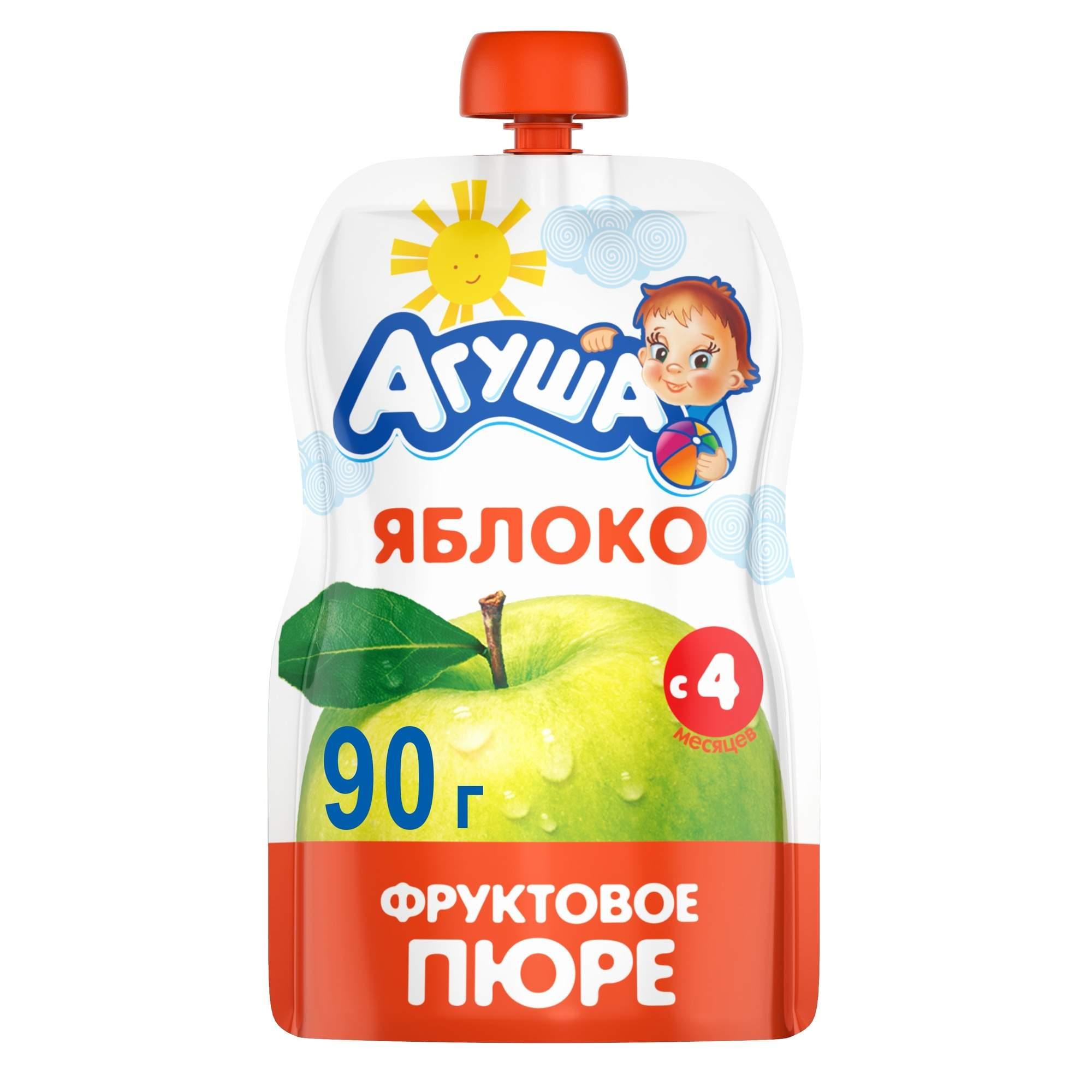 Д.п Пюре Агуша фруктовое яблоко 90г - интернет-магазин Близнецы
