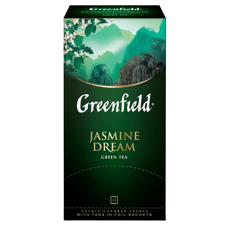 Чай Greenfield Jasmine Dream зеленый с жасмином в пакетиках, 50 г (25 шт х 2 г)