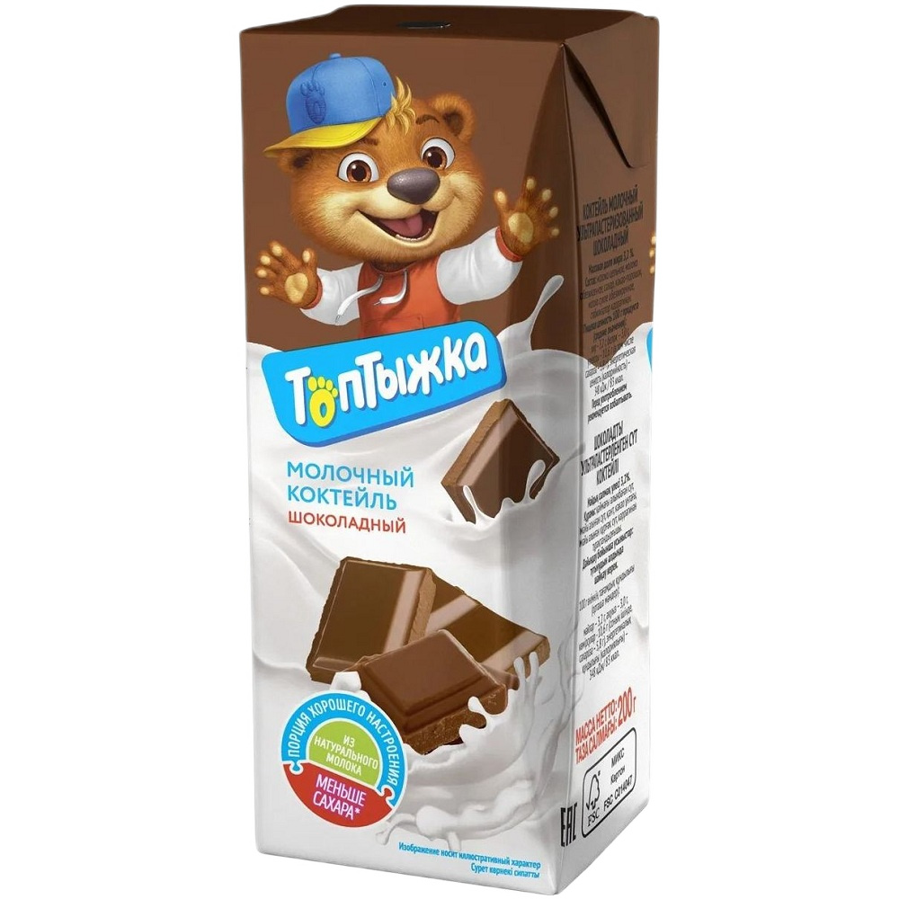 Коктейль 3.2% Топтыжка молоч шоколад  200г шт  - интернет-магазин Близнецы