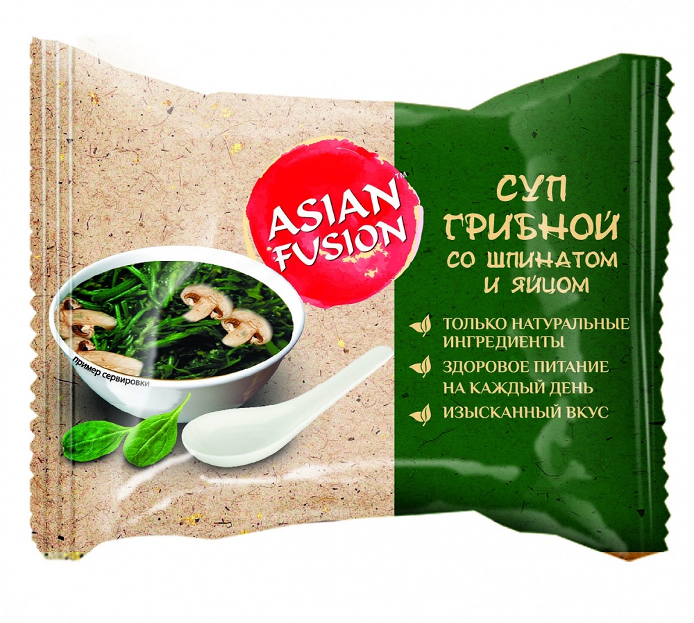 Суп ASIANFUSION грибной со шпинатом п п 12г - интернет-магазин Близнецы